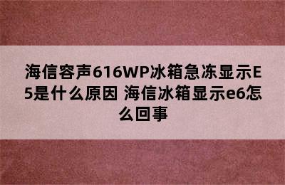 海信容声616WP冰箱急冻显示E5是什么原因 海信冰箱显示e6怎么回事